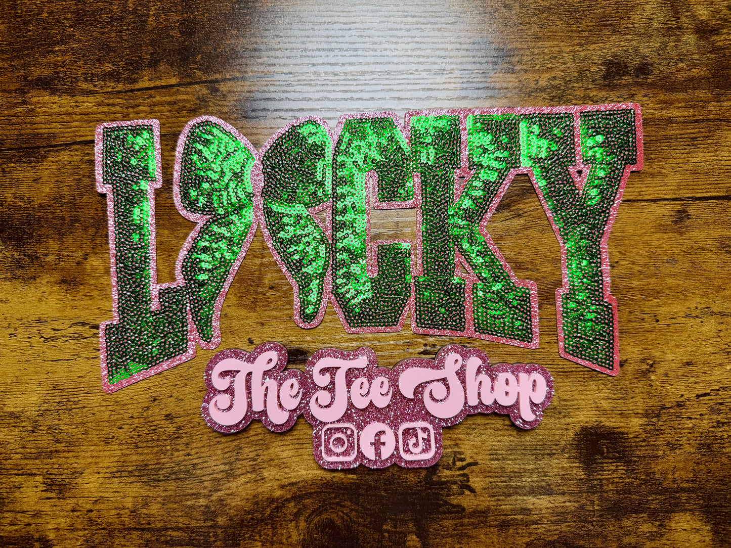 LUCKY pink & green