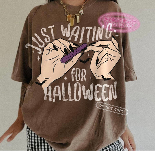 Just Waiting for Halloween tee